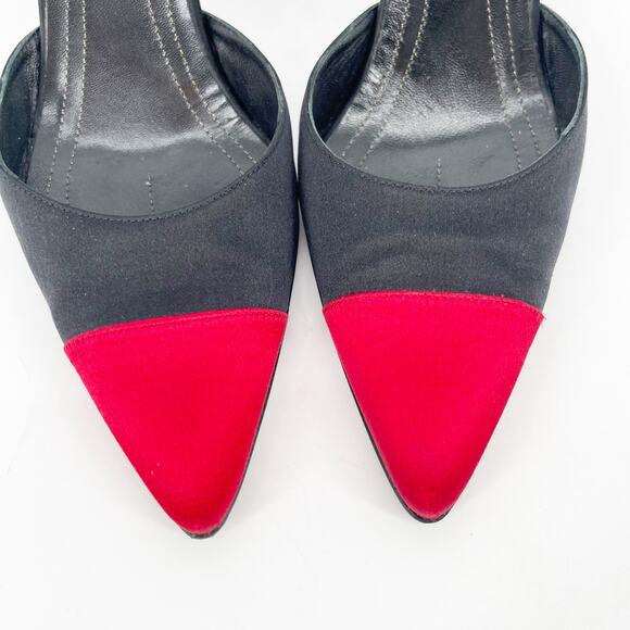 Vintage Chanel Karl Lagerfeld Era y2k Black Red Cap Toe Matchstick Heels EU 40 - Picture 8 of 16